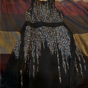 Emily West Dress, Sparkly Black and Silver, Girls 12